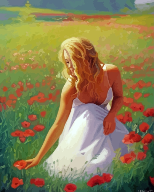 Aesthetic Beautiful Lady Paint By Number.png