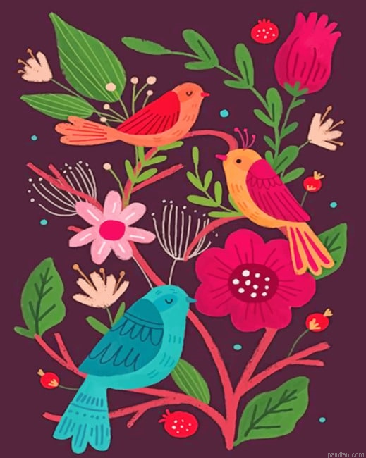 Aesthetic Birds Animals Paint By Numbers.png