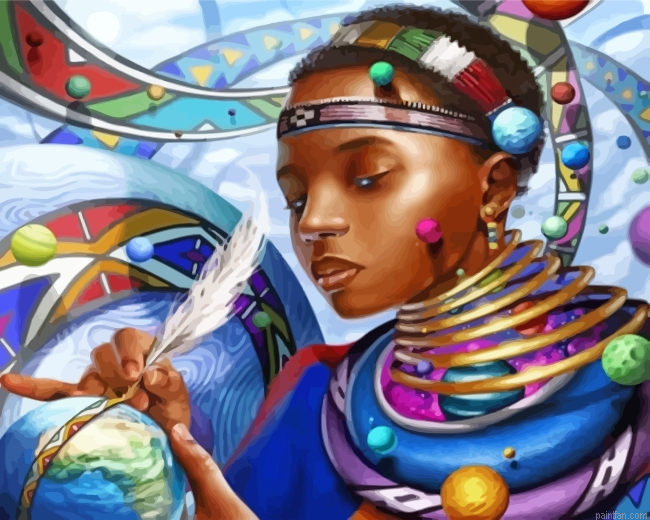 Aesthetic Black Woman Paint By Number.png
