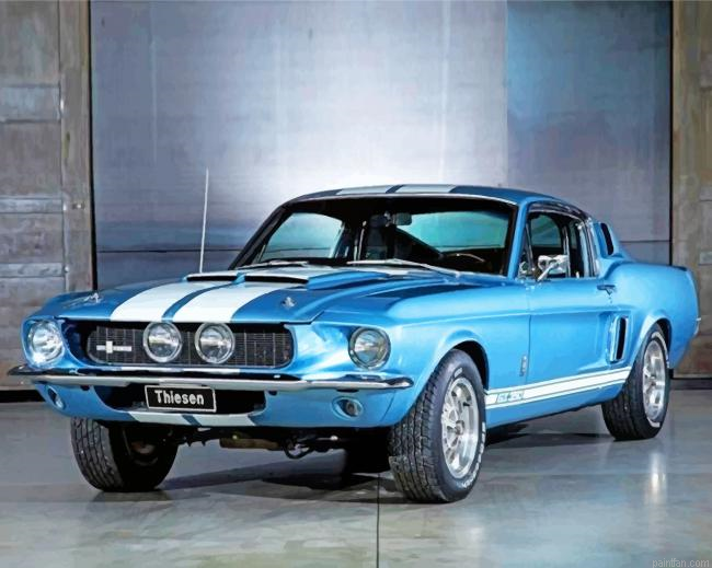 Aesthetic Blue Ford Gt 500 Paint By Number.png