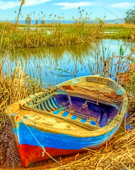 Aesthetic Boat Seascape Paint By Numbers.png