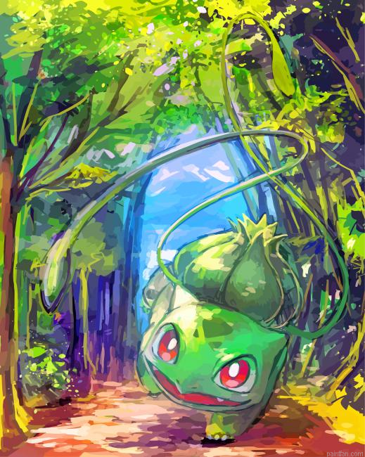 Aesthetic Bulbasaur Art Paint By Numbers.png