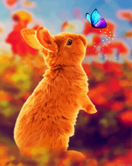 Aesthetic Butterfly Bunny Paint By Numbers.png