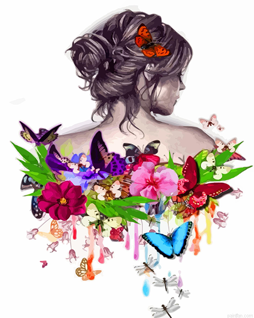 Aesthetic Butterfly Girl Paint By Number.png