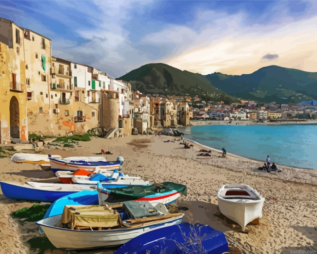 Aesthetic Cefalu Europe Paint By Number.png