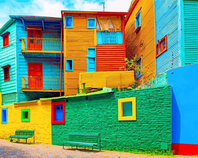 Aesthetic Colorful La Boca Argentina Paint By Number.png