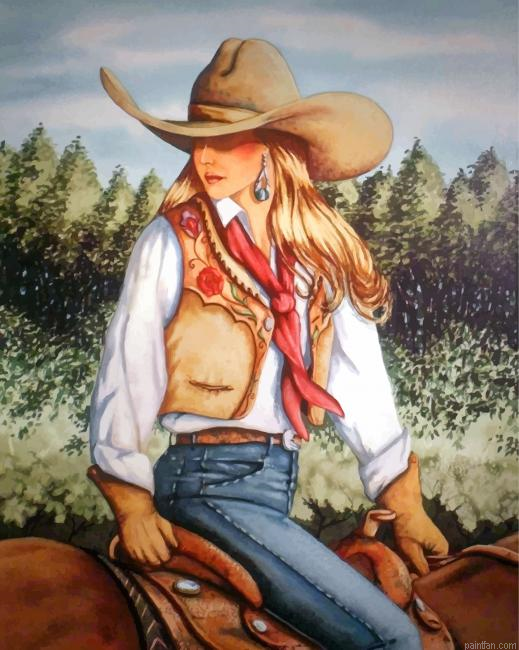 Aesthetic Cowgirl Paint By Number.png