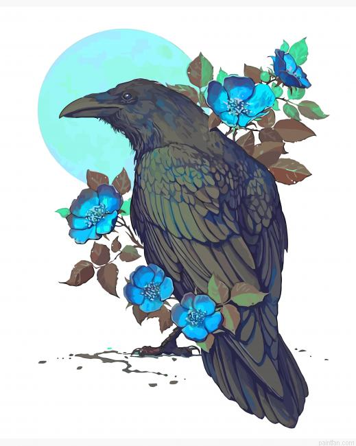 Aesthetic Crow Paint By Number.png
