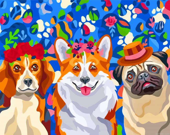 Aesthetic Cute Puppies Paint By Number.png