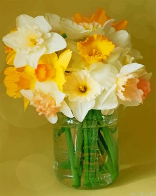 Aesthetic Daffodils Flowers Paint By Number.png