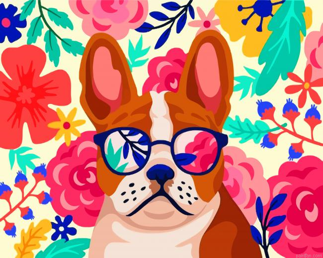 Aesthetic Dog Wearing Paint By Number.png