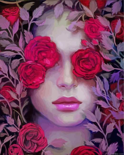Aesthetic Floral Woman Paint By Number.png