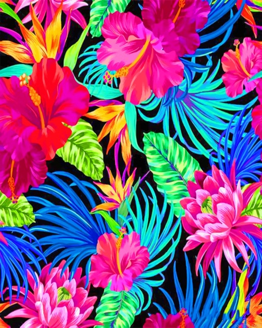 Aesthetic Flowers Colorful Paint By Numbers.png