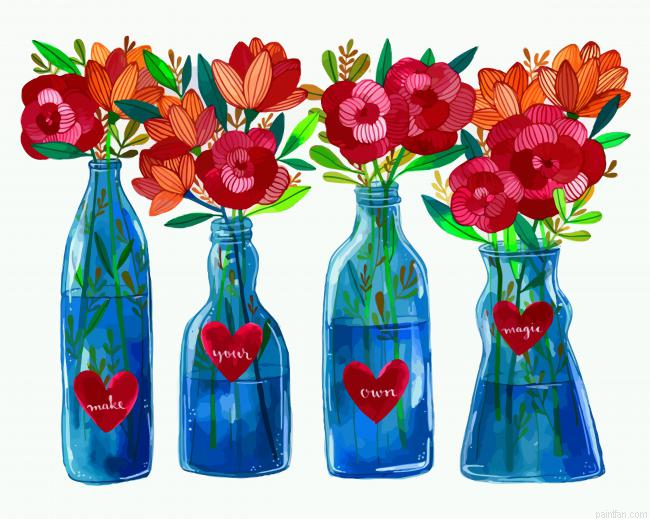 Aesthetic Flowers In Glass Paint By Number.png