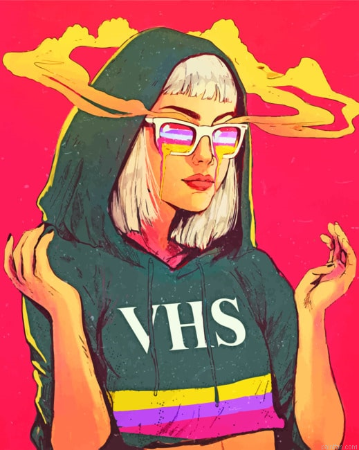 Aesthetic Gamer Girl Illustration Paint By Numbers.png