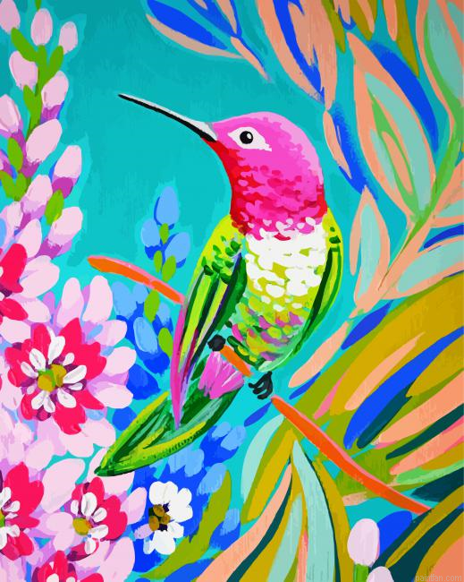 Aesthetic Hummingbird Paint By Number.png