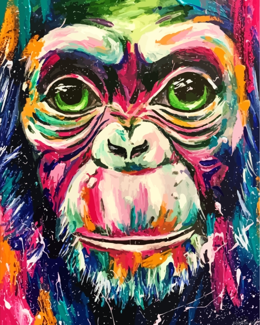 Aesthetic Monkey Paint By Number.png