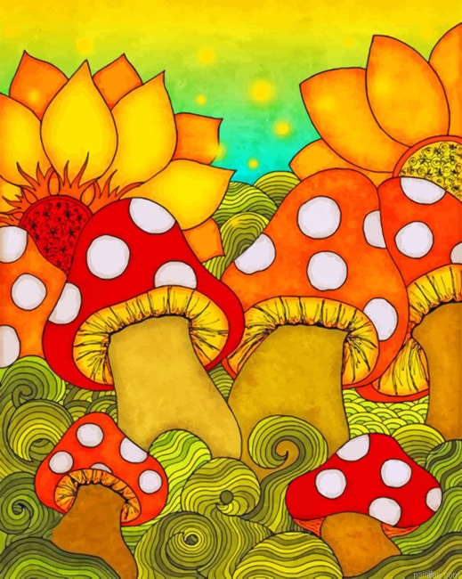 Aesthetic Mushrooms Illustrations Paint By Numbers.png