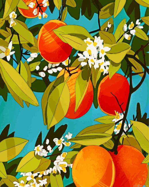 Aesthetic Orange Tree Paint By Numbers.png