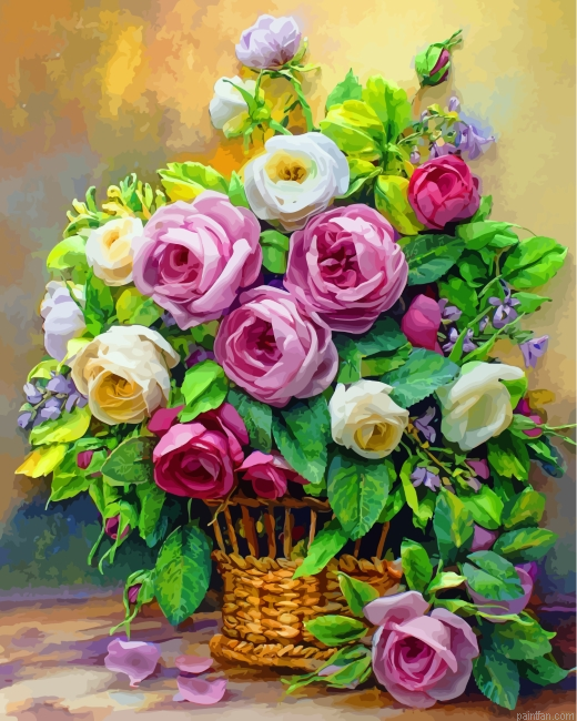 Aesthetic Pink And White Flowers Paint By Number.png