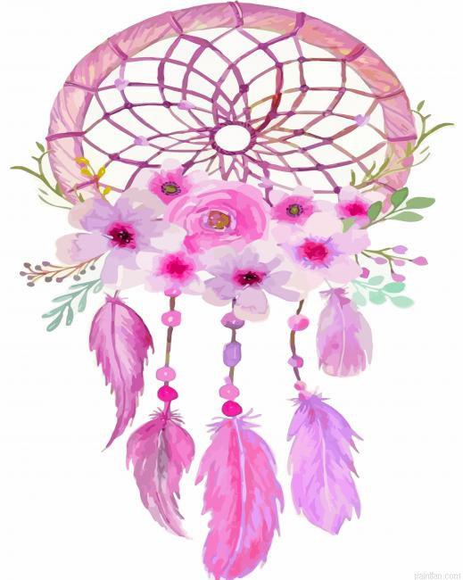 Aesthetic Pink Dream Catcher Paint By Number.png