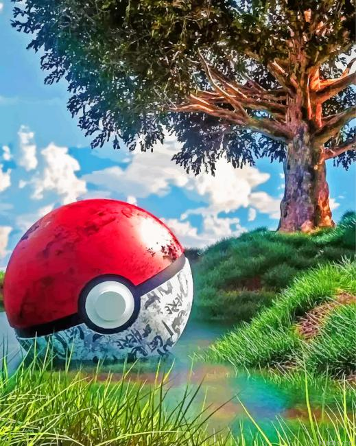 Aesthetic Pokeball Paint By Number.png