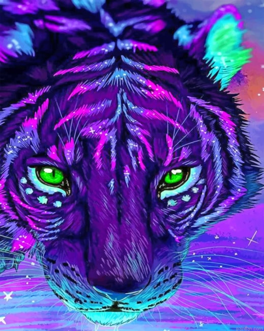 Aesthetic Purple Tiger Animals Paint By Numbers.png