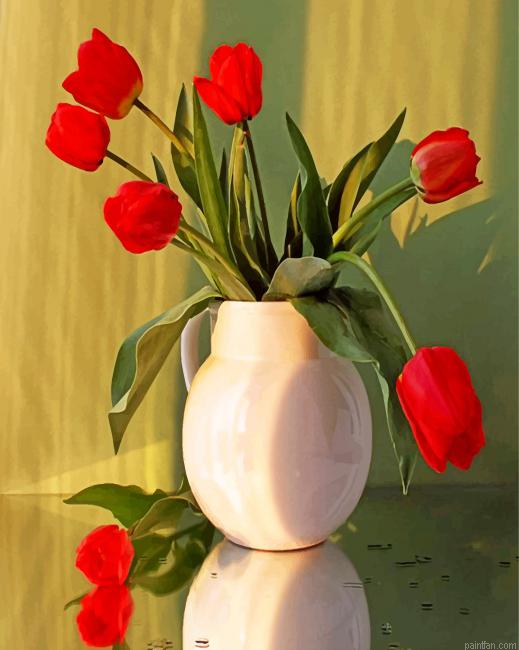 Aesthetic Red Flowers Paint By Number.png