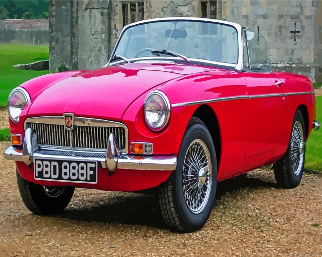 Aesthetic Red Mg Roadster Paint By Numbers.png
