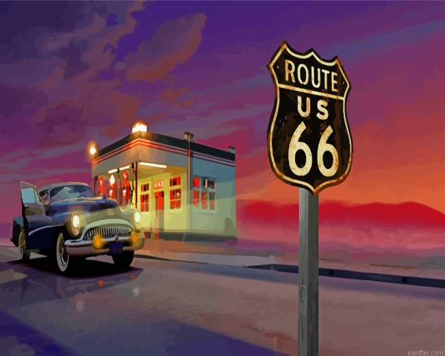 Aesthetic Route 66 Paint By Number.png