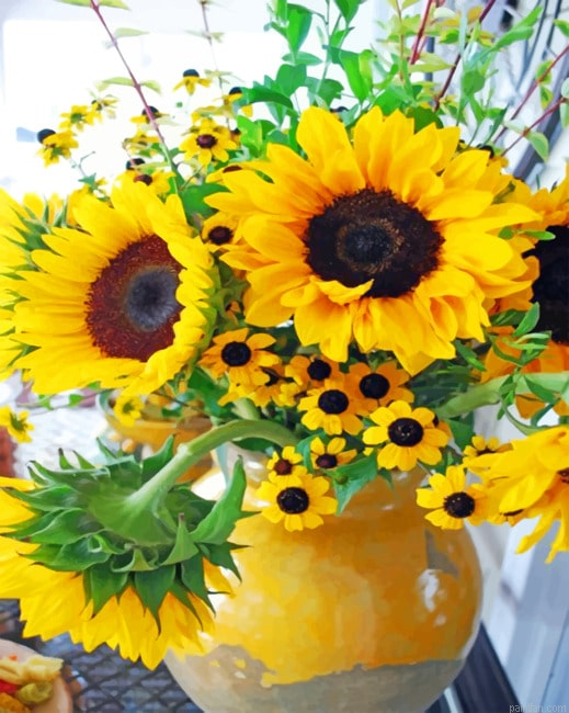 Aesthetic Sunflowers Plants Paint By Number.png