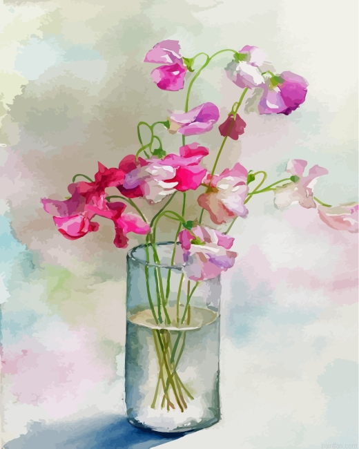 Aesthetic Sweet Peas Paint By Numbers.png