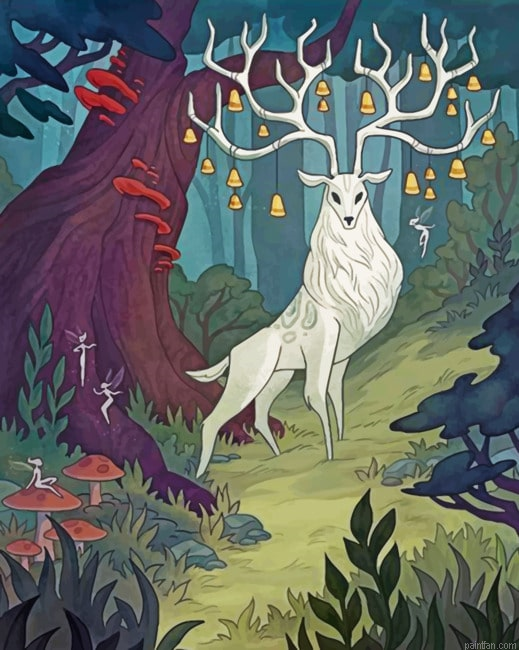 Aesthetic White Stag Paint By Number.png