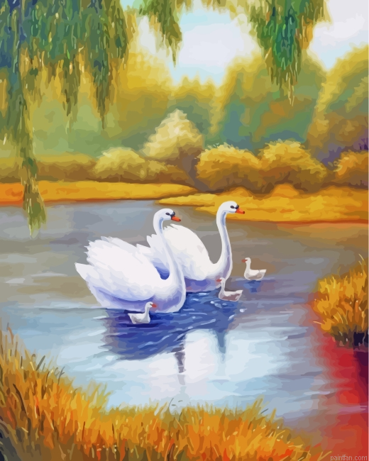 Aesthetic White Swans Paint By Number.png
