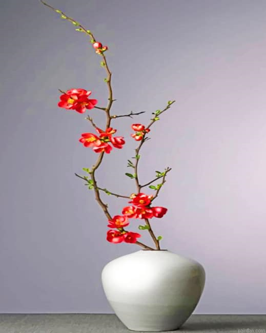 Aesthetic White Vase With Red Flowers New Paint By Numbers.png