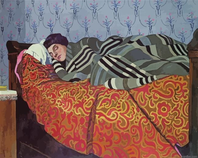 Aesthetic Woman Sleeping Paint By Numbers.png