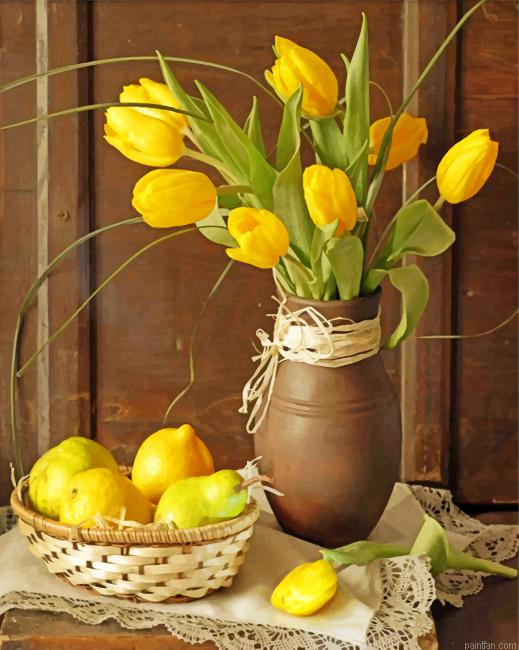 Aesthetic Yellow Tulips Paint By Number.png