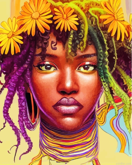 African American Girl Paint By Numbers.png