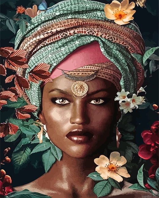 African Beautiful Woman New Paint By Numbers.png
