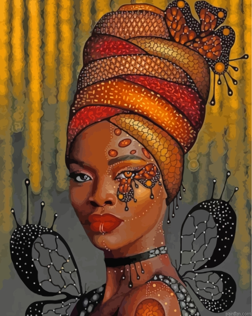 African Black Woman Paint By Number.png