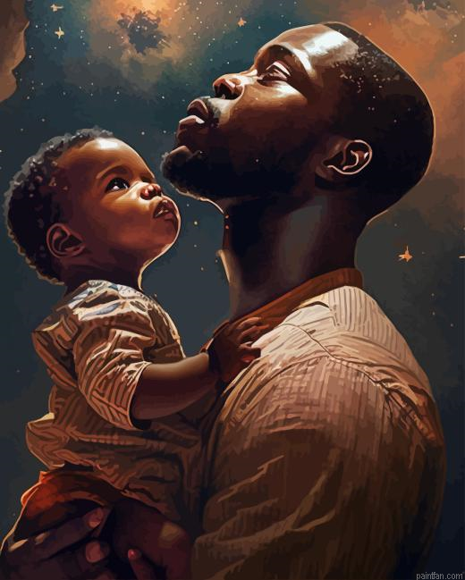 African Father And Child Art Paint By Numbers.png