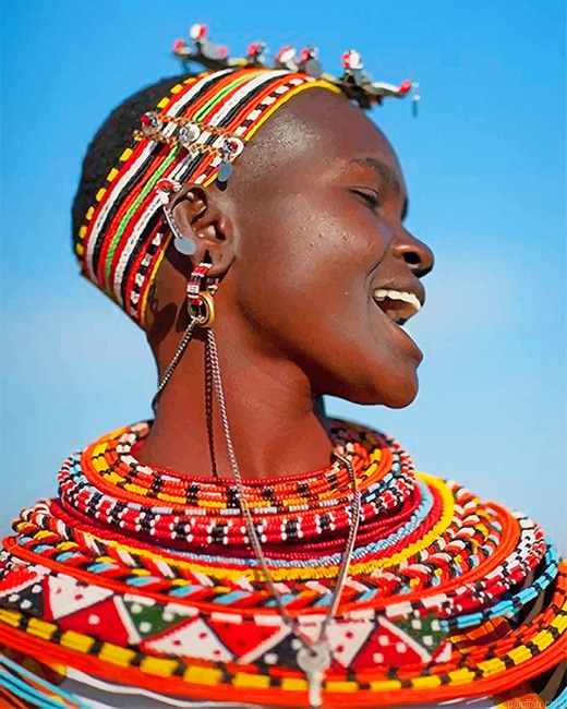 African Woman Smiling New Paint By Numbers.png