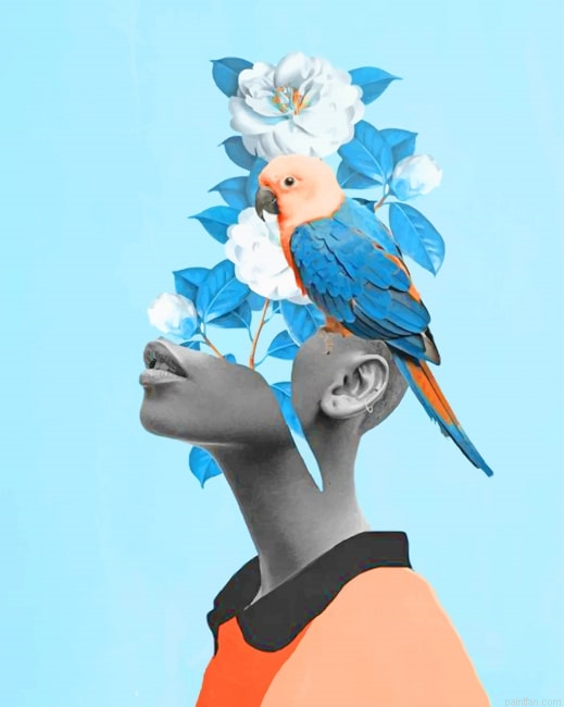 Afro Girl Parrot Art New Paint By Numbers.png