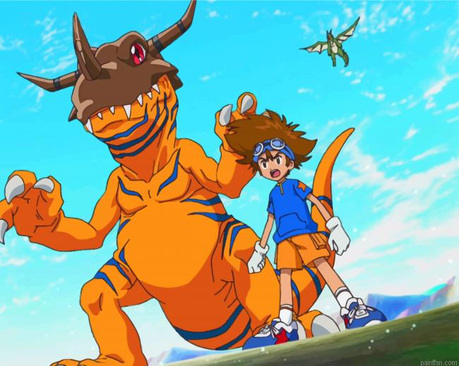 Agumon And Tai Kamiya Paint By Number.png