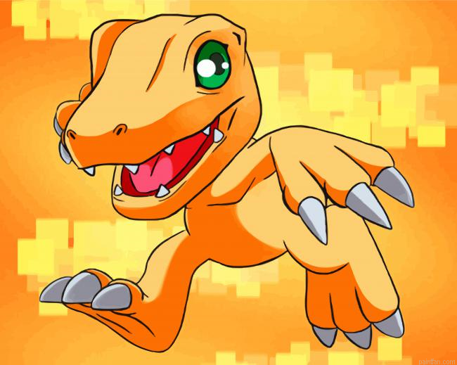 Agumon Digimon Anime Paint By Number.png
