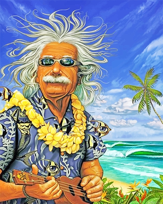 Albert Einstein In Hawaii New Paint By Numbers.png