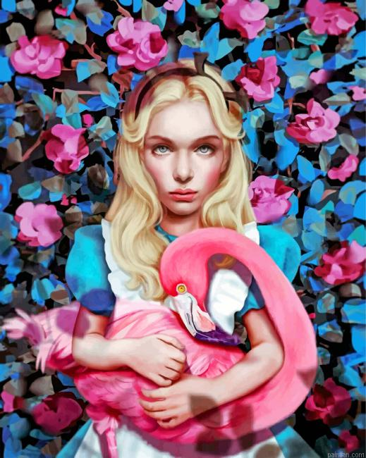 Alice And Flamingo Paint By Number.png