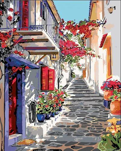 Alley In Athens Cities Paint By Number.png