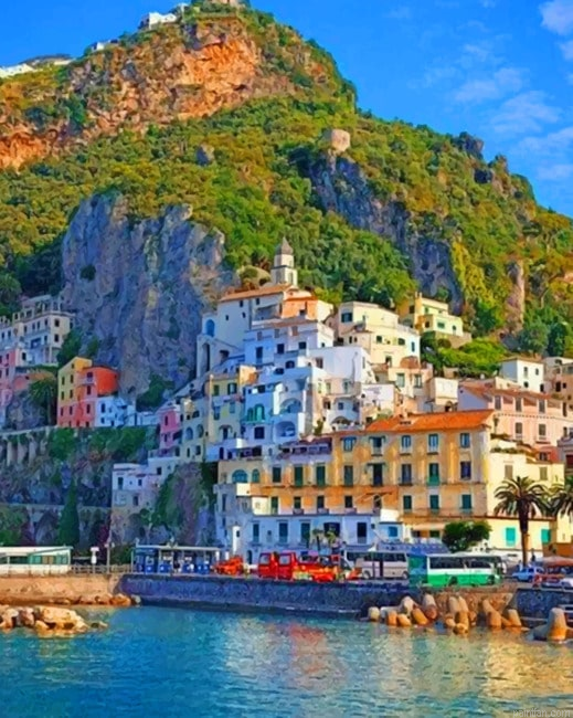 Amalfi Coast In Italy Paint By Number.png