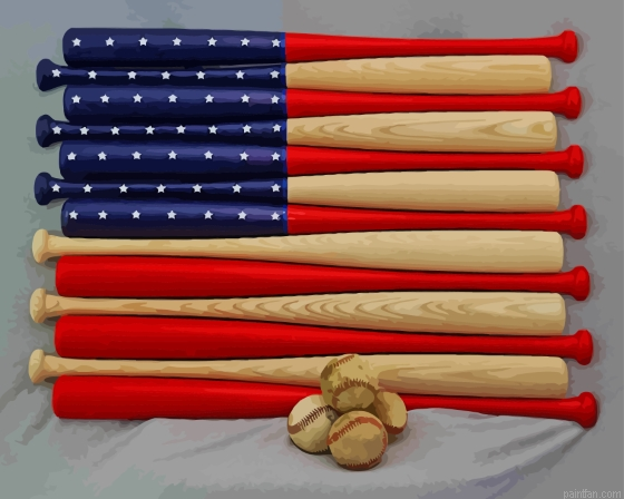 American Flag With Baseball Bats Paint By Numbers.png